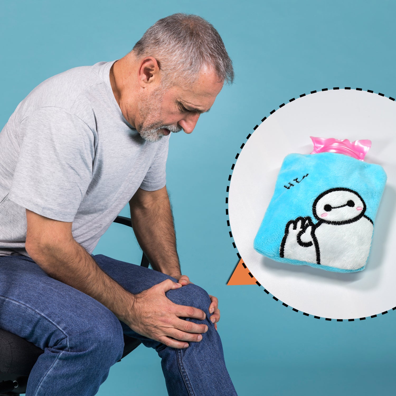 6525 Blue Baymax Small Hot Water Bag With Cover For Pain Relief Neck Shoulder Pain And Hand Feet Warmer Menstrual Cramps. 6525 Blue Baymax Small Hot Water Bag With Cover For Pain Relief Neck Shoulder Pain And Hand Feet Warmer Menstrual Cramps.